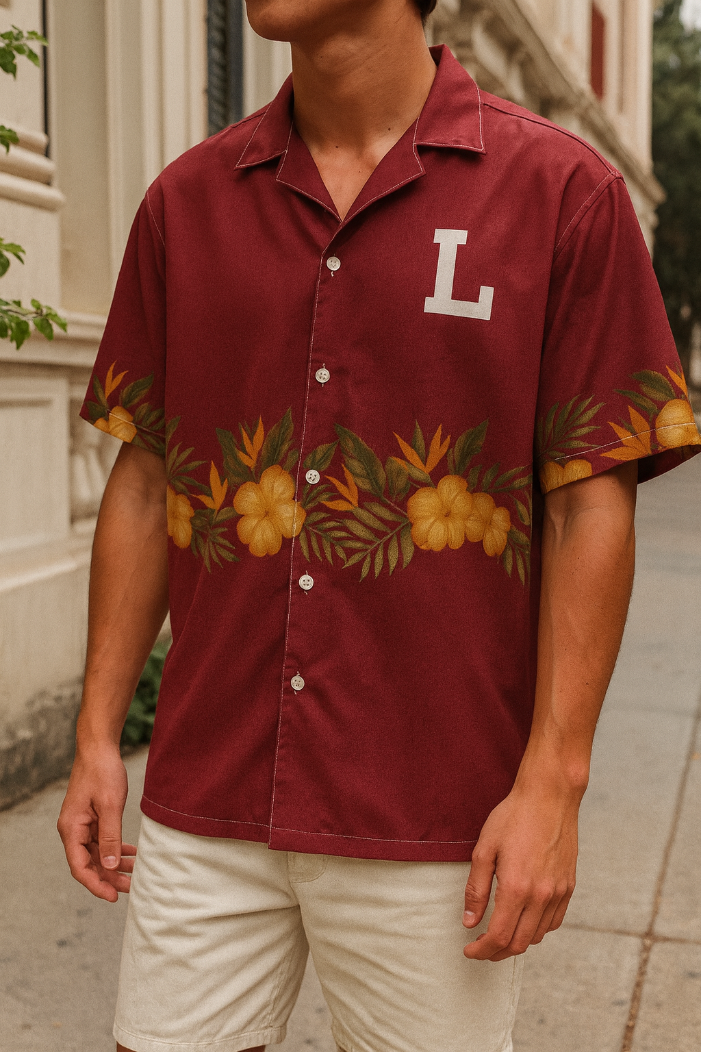 Crimson Bloom – All-Over Luxe Resort Shirt (Unisex)